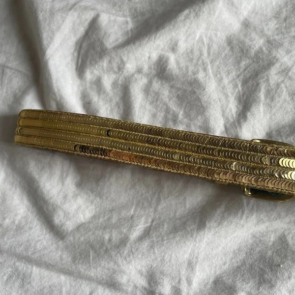 NWOT Gold  sequin belt - Picture 2 of 4
